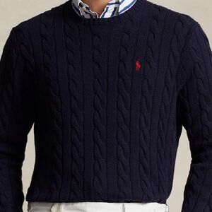 Polo Ralph Lauren Men’s Cableknit Sweater in Black XL - NWT New in Plastic